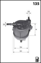 Фильтр топлива OEM Mazda (аналог WF8302/KL779) MECAFILTER ELG5242