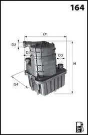 Фильтр топлива (аналог WF8364/KL832D) MECAFILTER ELG5348