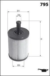 Фильтр масла OEM PEUGEOT (аналог WL7299/OX193D) MECAFILTER ELH4305