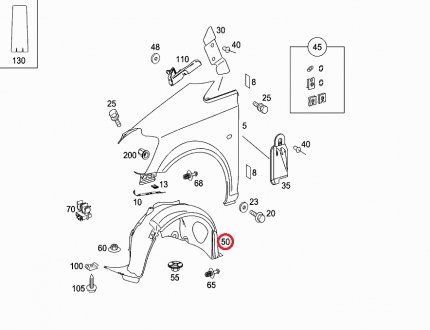 Подкрыльник (передний) MB Vito (W639) 10-(L) MERCEDES-BENZ 6396843277