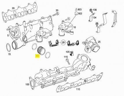 Патрубок системы впускной MB Sprinter OM642 MERCEDES-BENZ 6420980037
