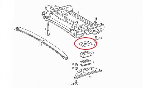 Кронштейн подушки рессоры передний (белый) MB Sprinter 96-06 (L) MERCEDES-BENZ 9013220084