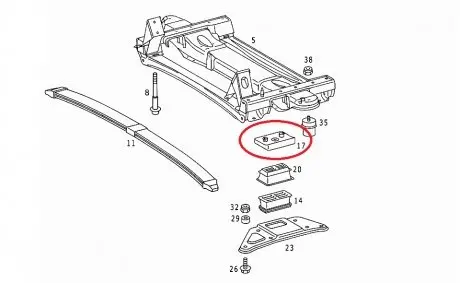 Кронштейн подушки ресори передній (білий) MB Sprinter 96-06 (L) MERCEDES-BENZ 9013220084