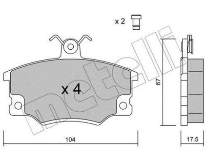 Колодки тормозные Fiat Punto/Tipo/Uno 85-99 Metelli 22-0030-1 (фото 1)