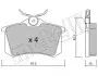 Колодки тормозные (задние) VW Golf II/III/Passat B2/B3/B4 84-99/Polo 95-01/Peugeot 405 87-97 Metelli 22-0100-0 (фото 1)