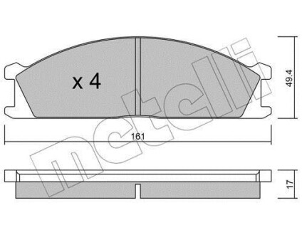 Колодки тормозные (передние) Nissan Pathfinder/Caravan 97- Metelli 22-0107-0