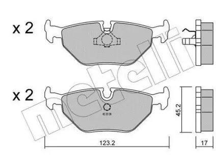 Колодки тормозные (задние) BMW 3 (E30/E36/E46) 90-98/5 (E34)-97 (Teves) Metelli 22-0125-0
