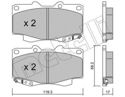 Колодки тормозные (передние) Toyota Hilux 05-15 Metelli 22-0129-1