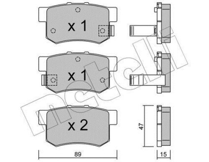 Колодки тормозные (задние) Suzuki SX4/Swift 06-/Honda Accord 91-93/Civic 95-/Fiat Sedici 06-14 Metelli 22-0173-0