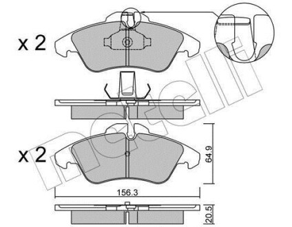 Колодки тормозные (передние) MB Sprinter 208-316 96- (Ate) Metelli 22-0256-1