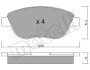 Колодки тормозные (передние) Citroen C3/C4 02-/Berlingo/Peugeot 307 98-11/Partner 01-08/207 06-15 Metelli 22-0322-1 (фото 2)