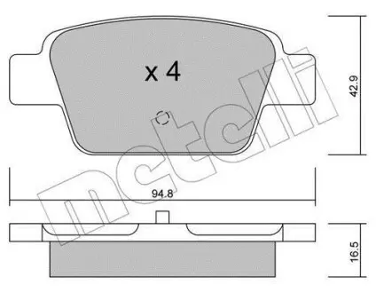 Колодки тормозные (задние) Fiat Bravo II 07-14/Stilo 01-08/Linea 07-/Multipla 99-10/Lancia Delta 08- Metelli 22-0323-0