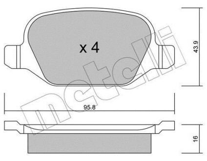 Колодки тормозные (задние) Fiat Linea/Lancia Lybra/Alfa Romeo 147/156 99- Metelli 22-0324-1