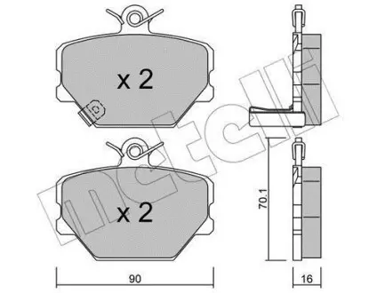 Колодки тормозные (передние) Smart Cabrio 00-04/City Coupe 98-04/Roadster 03-05/Fortwo 04- Metelli 22-0341-0