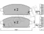 Колодки гальмівні (передні) Nissan X-Trail 01-13/Pathfinder 97-04 (з аморт. коливання) Metelli 22-0406-1 (фото 1)