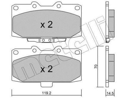 Колодки гальмівні (передні) Subaru Impreza 96-/Nissan 200SX/300ZX 90-99 Metelli 22-0413-0