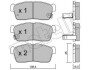 Колодки гальмівні (передні) Chevrolet Cruze 00-08/Subaru Justy 07-/Suzuki Ignis 00-/Nissan Pixo 09- Metelli 22-0415-0 (фото 1)