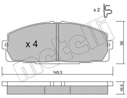 Колодки гальмівні (передні) Toyota Hiace III/IV -06 Metelli 22-0434-0