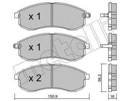 Колодки гальмівні (передні) Mitsubishi L200 III 96-07 Metelli 22-0482-0