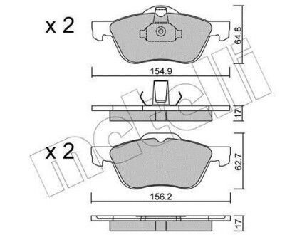 Комплект гальмівних колодок (дискових) Metelli 22-0489-0