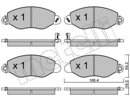 Колодки гальмівні (передні) Ford Transit 00-06 Metelli 22-0536-0