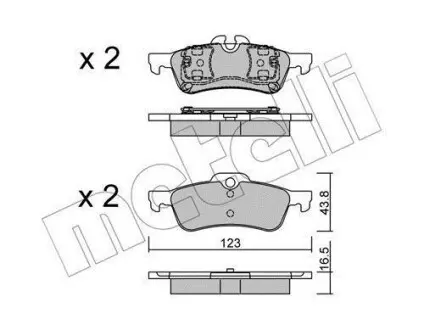 Колодки тормозные (задние) Mini Cooper/One 01-06 Metelli 22-0556-0