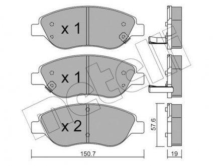 Колодки гальмівні (передні) Fiat Tipo 16- Metelli 22-0577-2