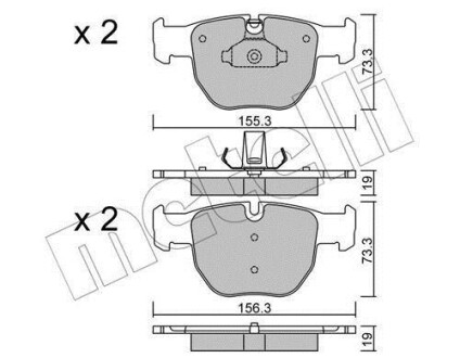 Колодки тормозные (передние) Range Rover III 02-12 Metelli 22-0598-0