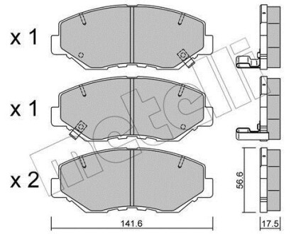 Колодки тормозные (передние) Honda Accord VII 03-08/CR-V II 01-07/CR-V IV 13- Metelli 22-0606-0