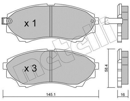 Колодки гальмівні (передні) Ford Ranger 99-12/Mazda B-Serie 99-06/BT-50 06- Metelli 22-0610-0