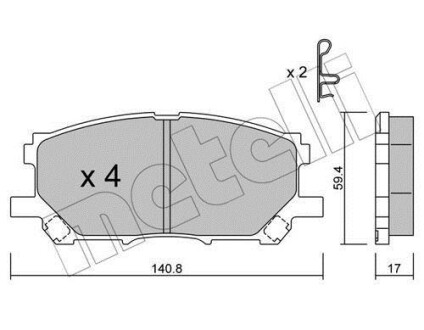 Гальмівні колодки Lexus RX 03-09 Metelli 22-0618-0