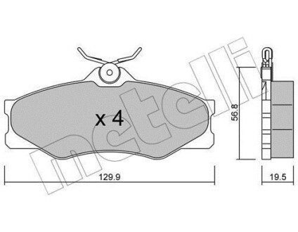 Колодки тормозные (передние) VW T3 81-92 Metelli 22-0636-0