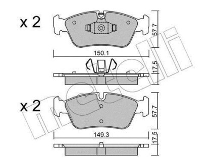 Колодки тормозные (передние) BMW 1 (E87)/3 (E90) 04-11 Metelli 22-0640-0