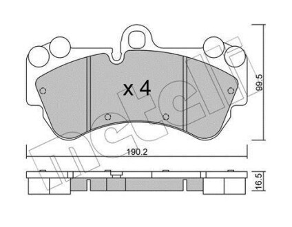 Колодки тормозные (передние) Porsche Cayenne/VW Touareg 02-10 Metelli 22-0653-0