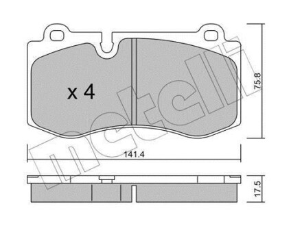 Колодки тормозные (передние) MB E-class (W211) 05-09/S-class (W221) 05-13 Metelli 22-0669-0