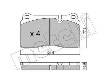 Колодки тормозные (передние) Land Rover Range Rover 02-13 Metelli 22-0695-0 (фото 1)