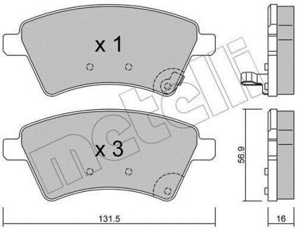 Колодки тормозные (передние) Fiat Sedici 06-14/Suzuki SX4 06- Metelli 22-0702-0