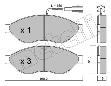 Колодки тормозные (передние) Citroen Jumper/Fiat Ducato/Peugeot Boxer 06- Metelli 22-0708-0