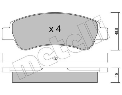 Колодки тормозные (задние) Citroen Jumper/Fiat Ducato/Peugeot Boxer 06- Metelli 22-0710-0