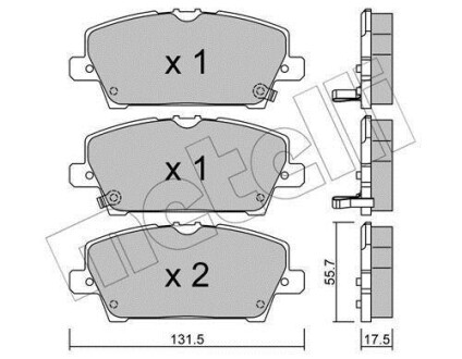 Колодки тормозные (передние) Honda Civic VIII 05- Metelli 22-0728-0