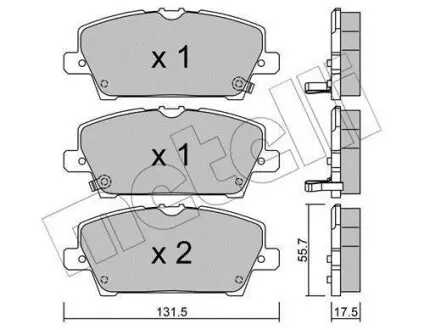 Колодки тормозные (передние) Honda Civic VIII 05- Metelli 22-0728-0