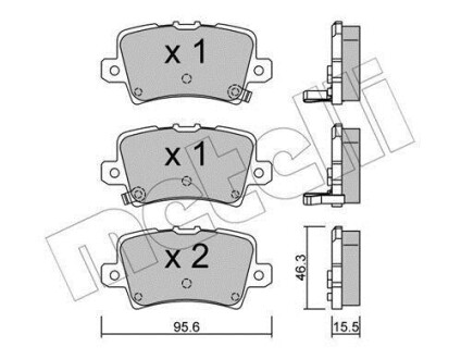 Колодки гальмівні (задні) Honda Civic 1.4-2.2 05- Metelli 22-0729-0