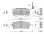 Колодки гальмівні (задні) Mitsubishi Outlander/Lancer 03-/Jeep Compass/Patriot/Dodge Avenger 06- Metelli 22-0737-0 (фото 10)