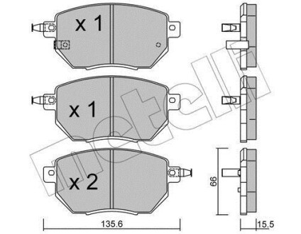 Колодки тормозные (передние) Nissan Murano/Infiniti FX 35/45 03- Metelli 22-0741-0