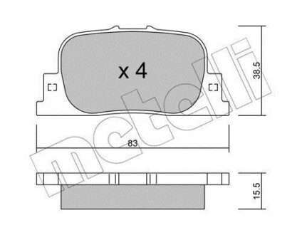 Колодки тормозные (задние) VW Touareg 02-10 Metelli 22-0752-0