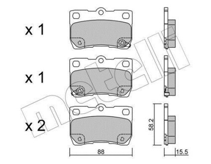 Тормозные колодки (задние) Lexus GS/IS II/IS C 05- Metelli 22-0761-0