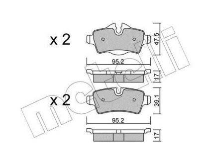 Комплект гальмівних колодок (дискових) Metelli 22-0769-0 (фото 1)