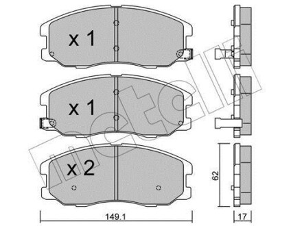 Комплект тормозных колодок (дисковых) Metelli 22-0778-0