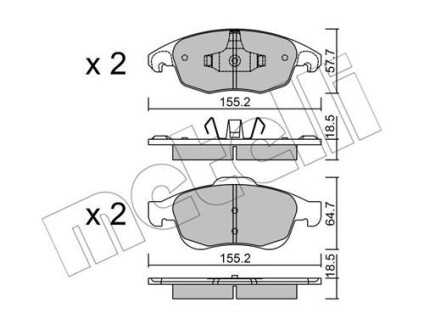 Колодки тормозные (передние) Citroen C4/Berlingo/Peugeot 5008/Partner 08- Metelli 22-0800-0