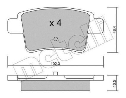 Тормозные колодки (задние) Citroen C4 Picasso/Grand Picasso 06-13/Peugeot 408 1 Metelli 22-0801-0